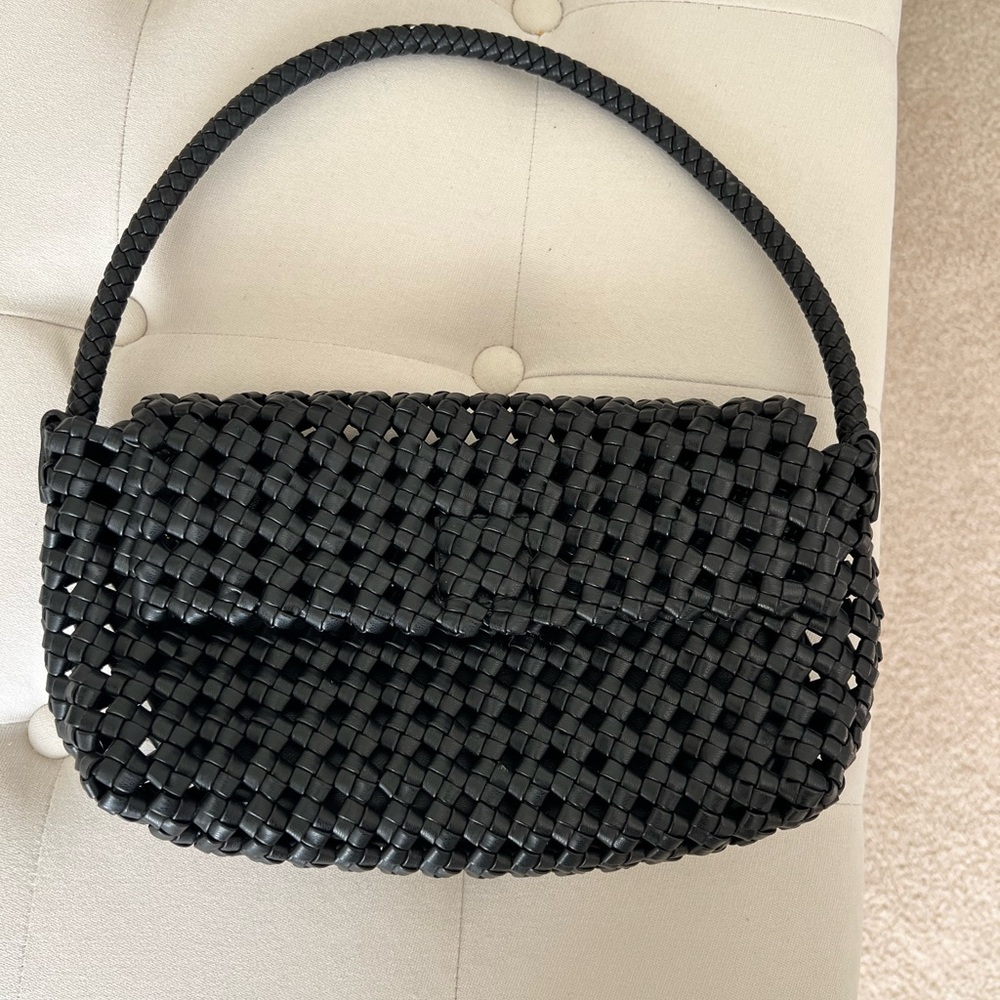 Anthropologie  Black Woven Handbag